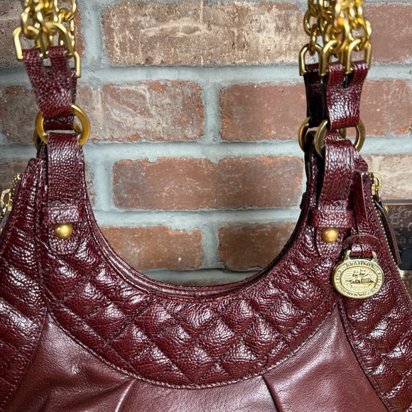 Brahmin Elisa Smooth & Quilted Leather Shoulder Bag Hobo - Picture 5 of 9